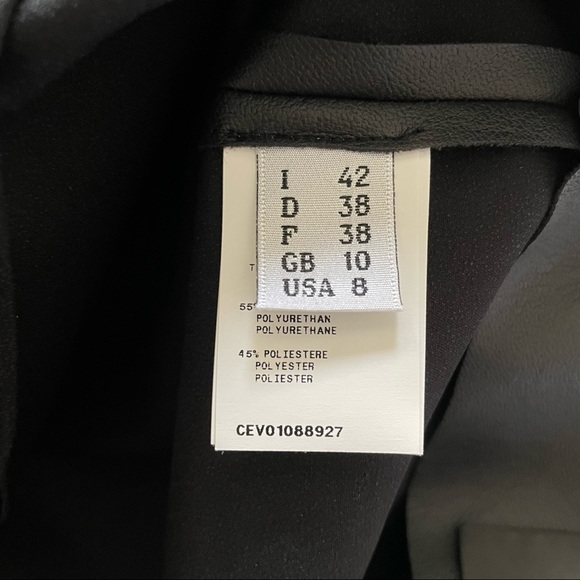 CEDRIC CHARLIER Faux Leather Pencil Skirt Black Size 8 - Picture 12 of 12